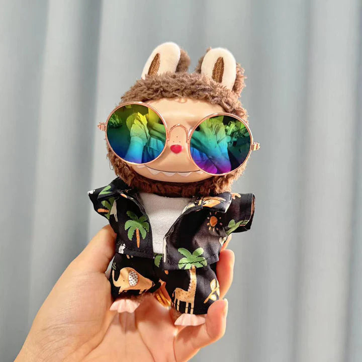 Summer surfing time at Labubu Coconut tree shirt + Pineapple shorts