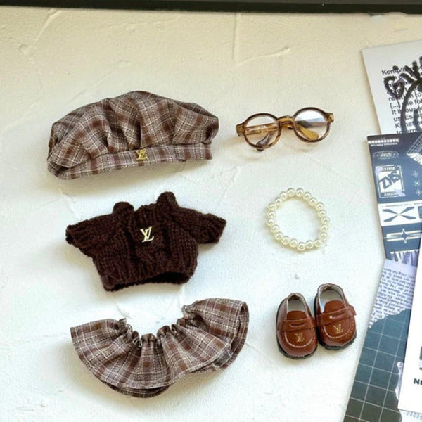 Labubu × Louis Vuitton Collaboration Collection - French College Style Six-Set Set